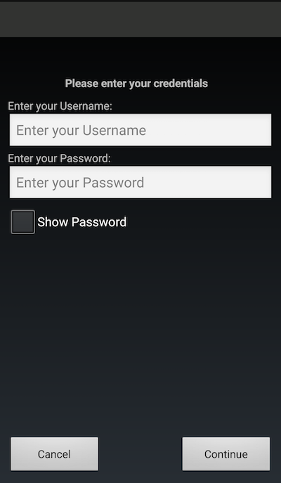 Screenshot of prompt to enter Appalachian login credentials